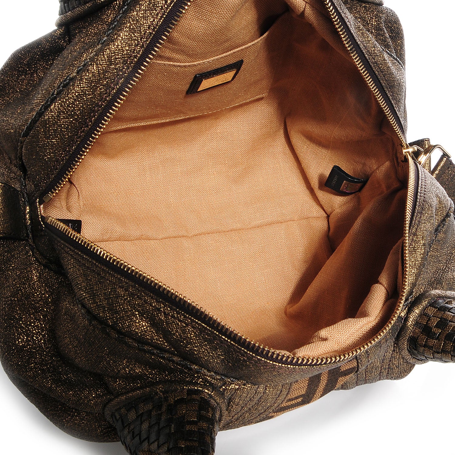 Fendi Zucca Goatskin Spy Bowler Tobacco Bronzo 5 of 9