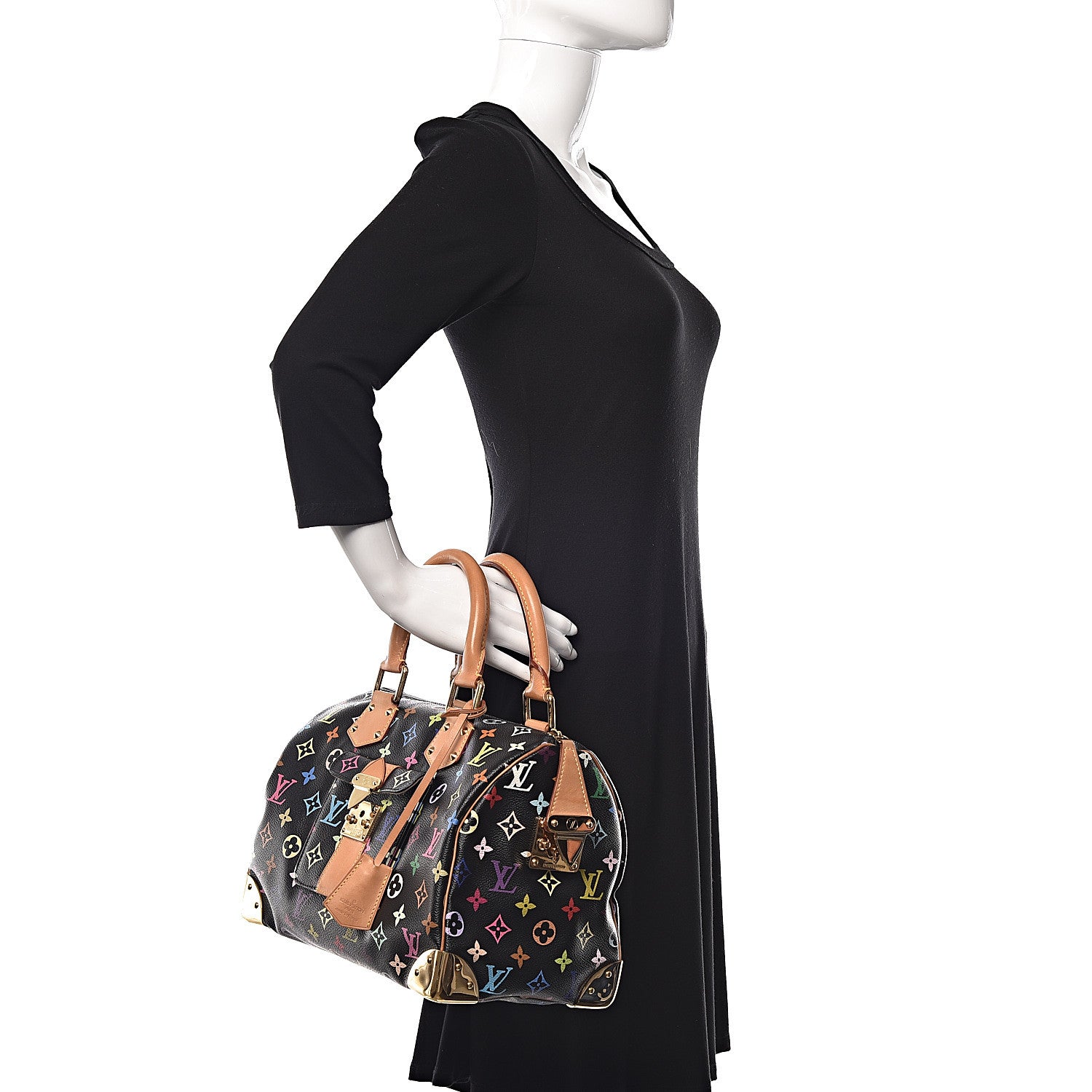Louis Vuitton Monogram Multicolor Speedy 30 Black 2 of 14