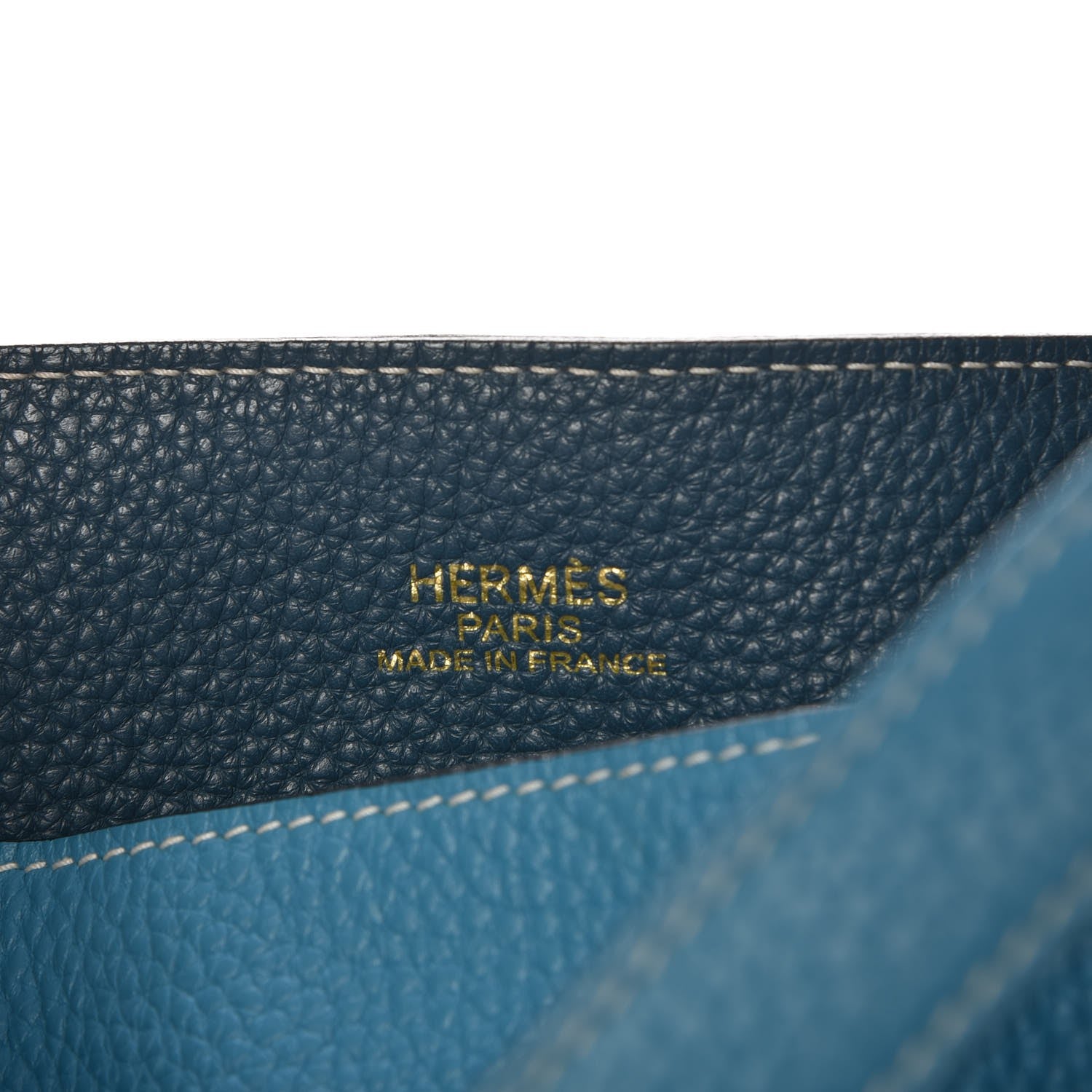 Hermes Taurillon Clemence Double Sens 36 Reversible Tote Turquoise Mallard 5 of 13