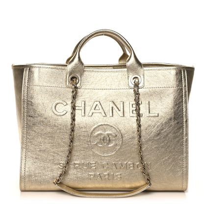 Chanel Metallic Calfskin Medium Deauville Tote Gold 1 of 12