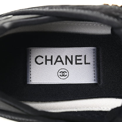Chanel Velvet Calfskin Mixed Fibers CC Sneakers 38 Black 6 of 7