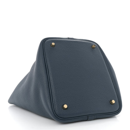 Hermes Taurillon Clemence Picotin Lock 22 MM Bleu De Prusse 4 of 11