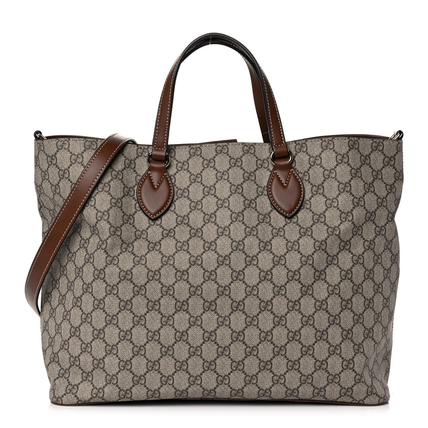 Soft GG Supreme Monogram Medium Crossbody Tote Beige Cuir