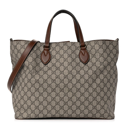 Gucci Soft GG Supreme Monogram Medium Crossbody Tote Beige Cuir 1 of 11