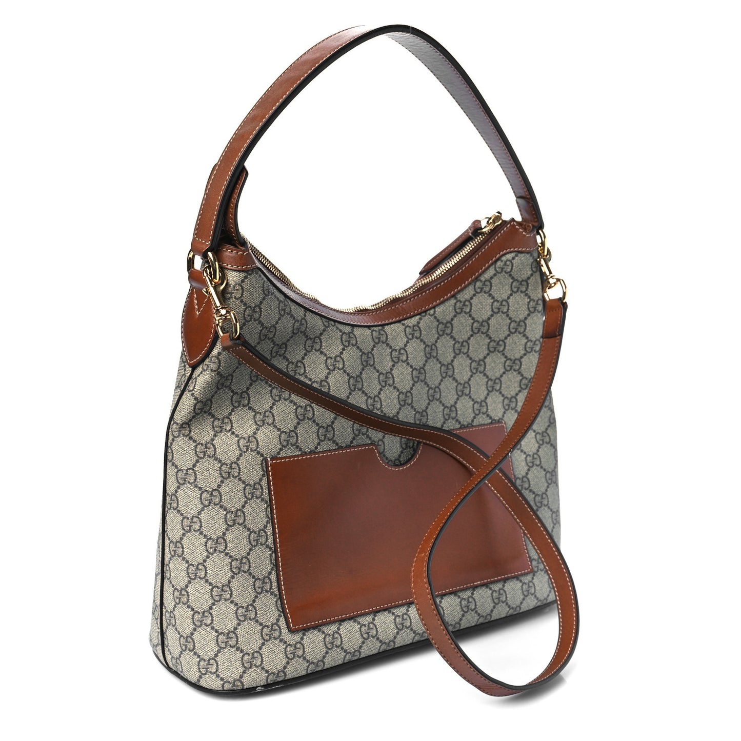 GG Supreme Monogram Linea A Hobo Brown