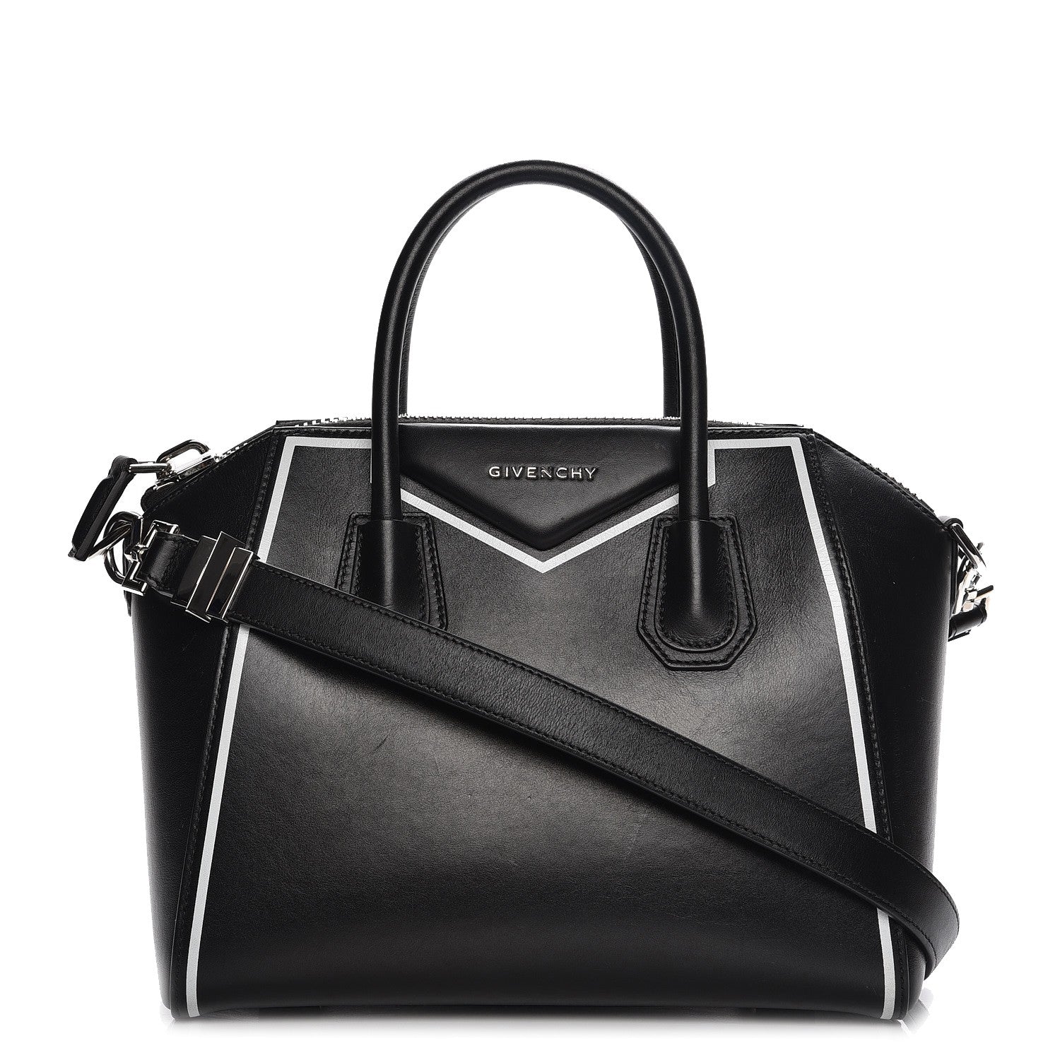 Givenchy Calfskin Small Contrasted Frame Antigona Black 1 of 8