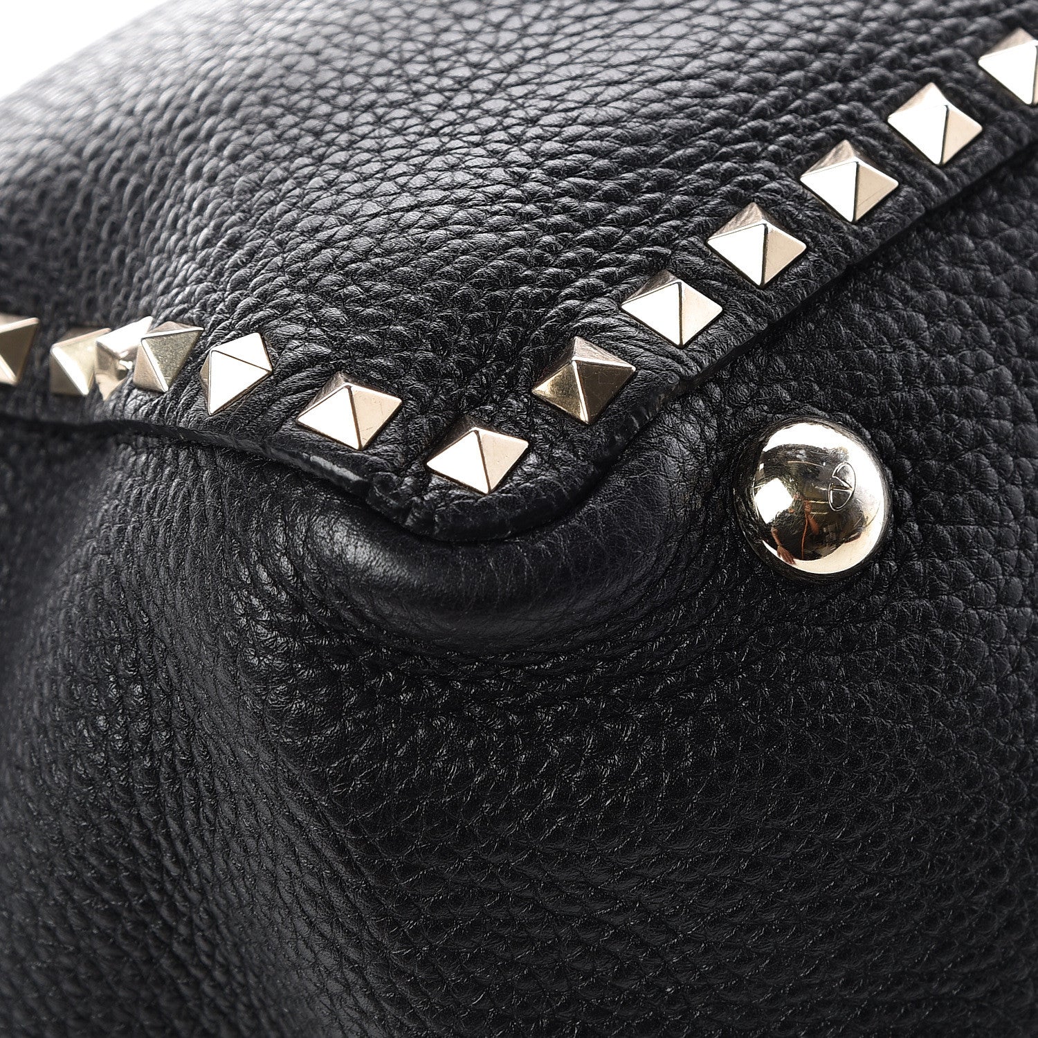 Valentino Garavani Alce Printed Calfskin Medium Rockstud Tote Black 16 of 17