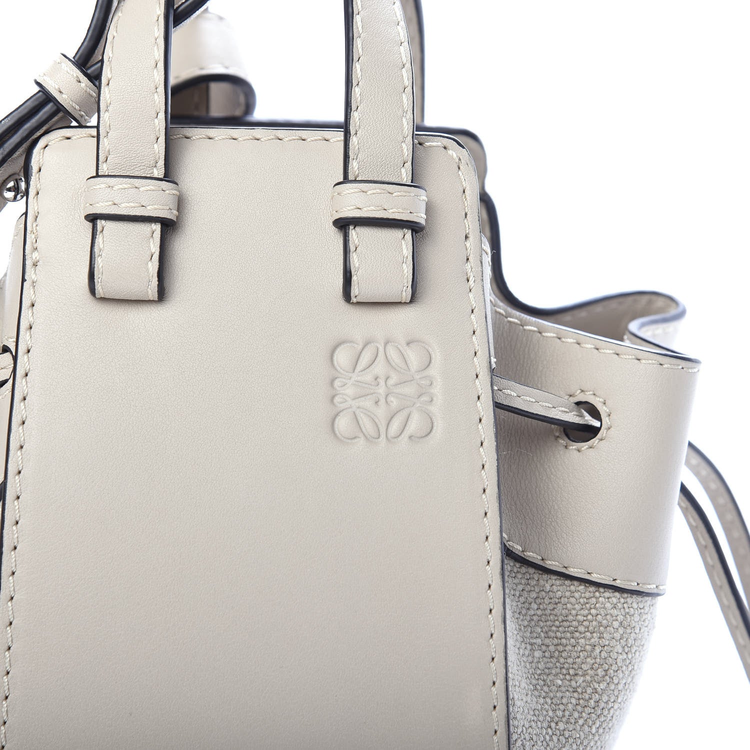 Loewe Calfskin Canvas Mini Hammock Shoulder Bag Natural Light Oat 8 of 10