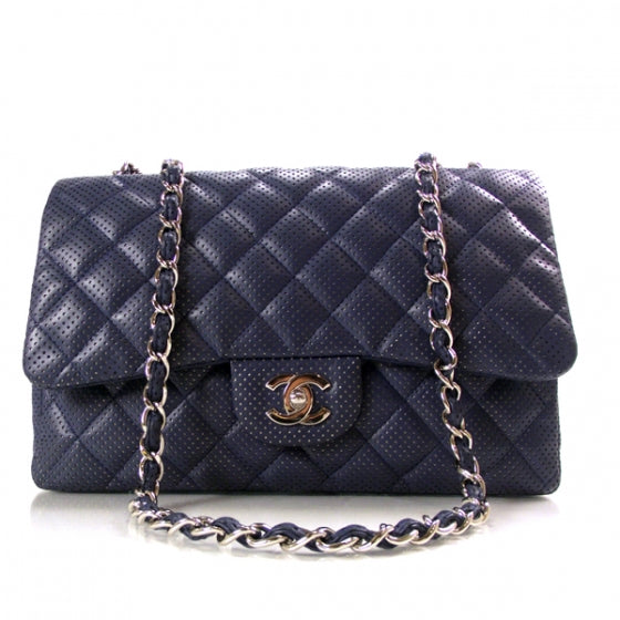 Chanel Lambskin Perforated Jumbo Flap 1 of 12