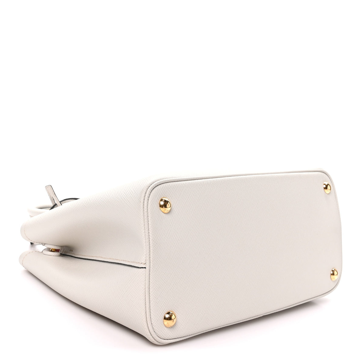 Saffiano Cuir Small Double Bag Talco Lacca