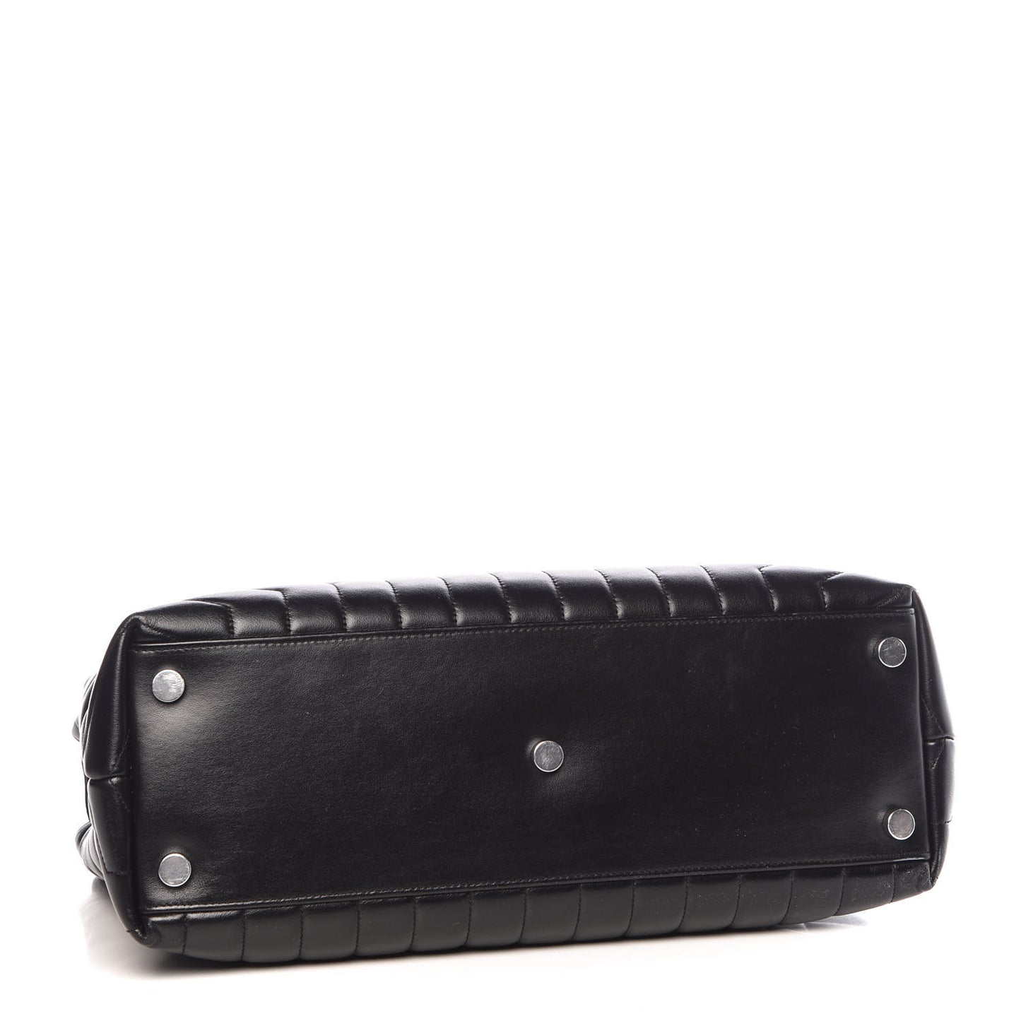Calfskin Y Quilted Monogram Large Loulou Chain Satchel Black