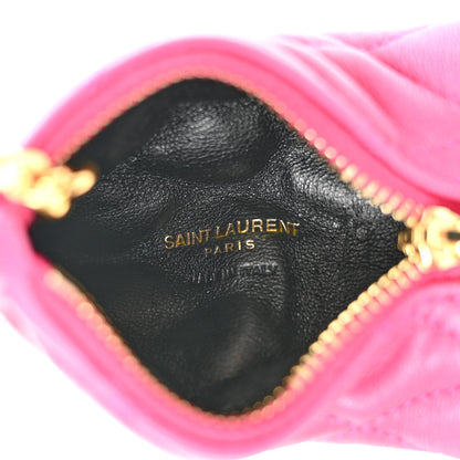 Saint Laurent Quilted Lambskin Berlingo Bag Charm Fuchsia 3 of 9