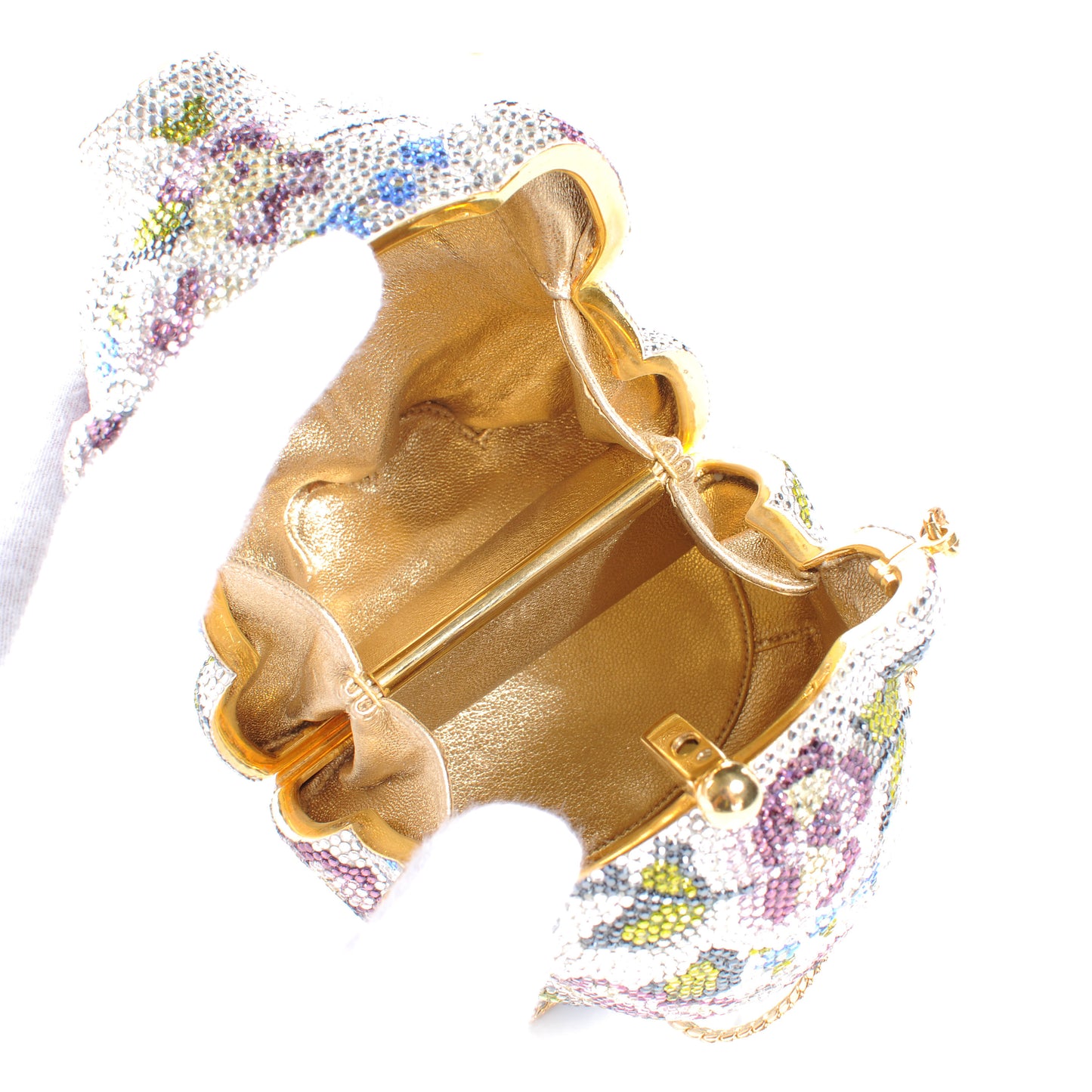 Crystal Floral Pig Minaudiere Clutch