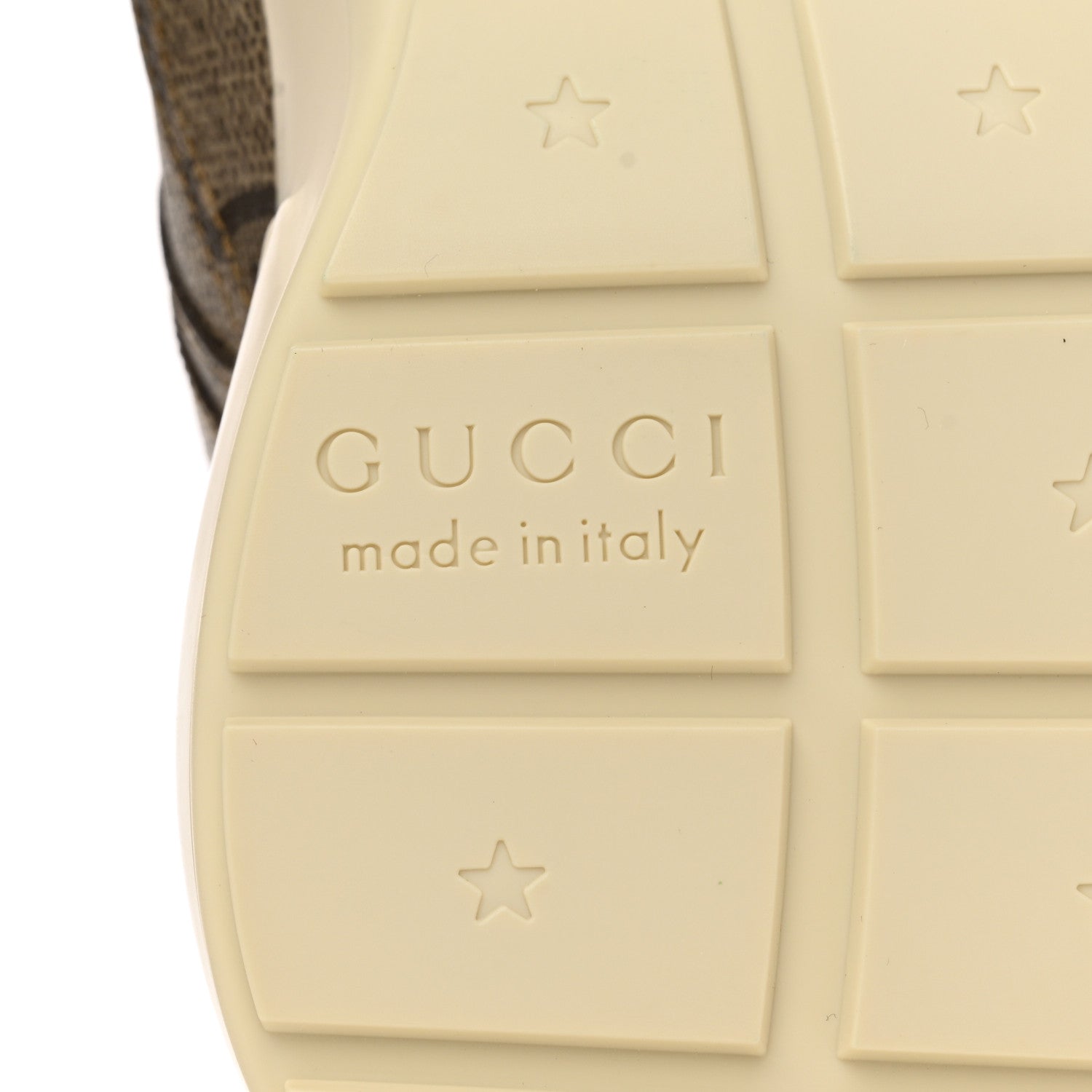 Gucci Maxi GG Supreme Monogram Gucci 100 Womens Rhyton Sneakers 37 Beige Ebony 8 of 9