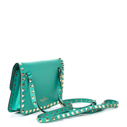 Valentino Garavani Vitello Small Rockstud Shoulder Flap Messenger Bag Opaline Green 3 of 12