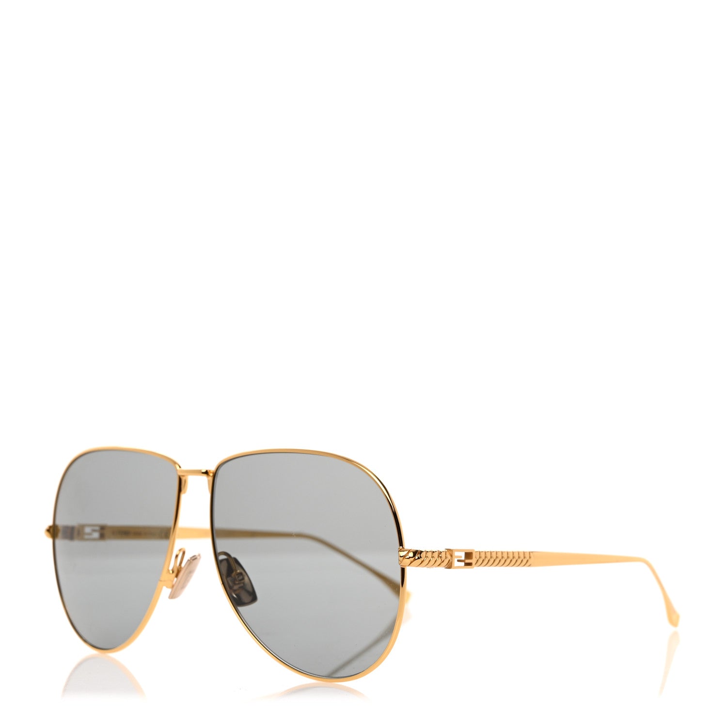 Fendi Metal Aviator Sunglasses FF 0437/S Gold 1 of 7