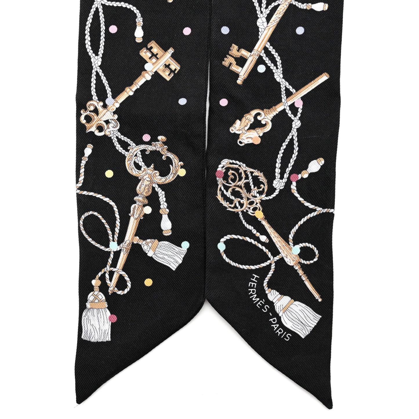 Silk Les Cles A Pois Twilly Black Beige Rose Multicolor