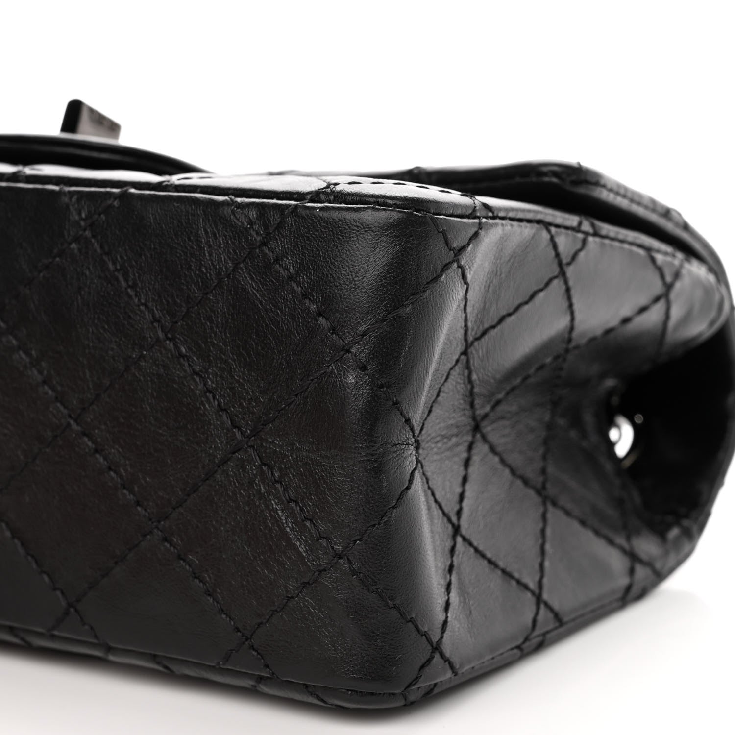 Chanel Aged Calfskin Quilted 2.55 Reissue Mini Flap So Black 10 of 10