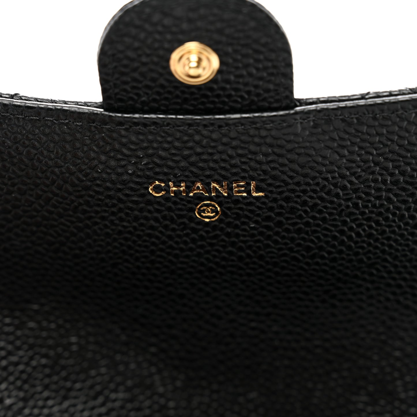 Caviar Quilted Large Gusset Flap Wallet Black