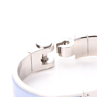 Hermes Enamel Charniere Uni Narrow Hinged Bracelet S Bleu Lupin 5 of 5