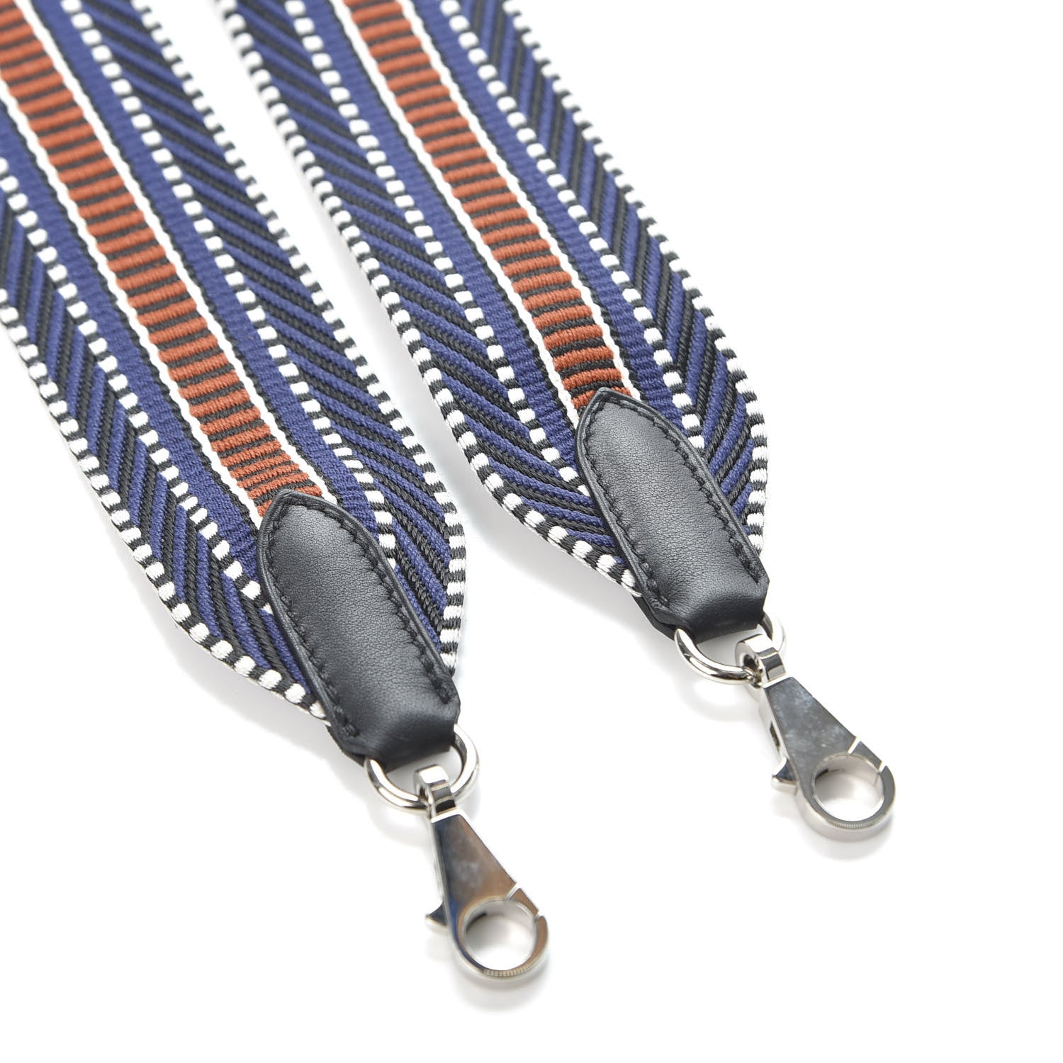Hermes Toile Swift 50mm Sangle Cavale Shoulder Strap Bleu Encre Cuivre Black 3 of 6