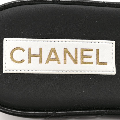Chanel Lambskin Quilted CC Mules Wedge Sandals 39 Black 7 of 9