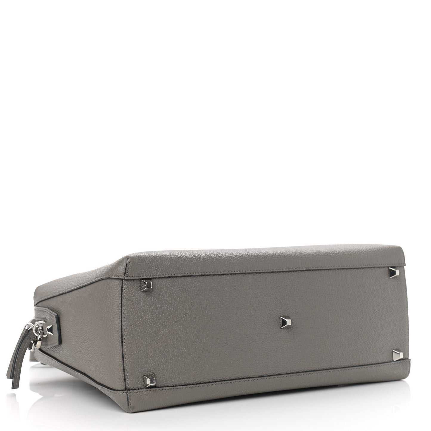 Grained Calfskin Large Ella Boston Grey
