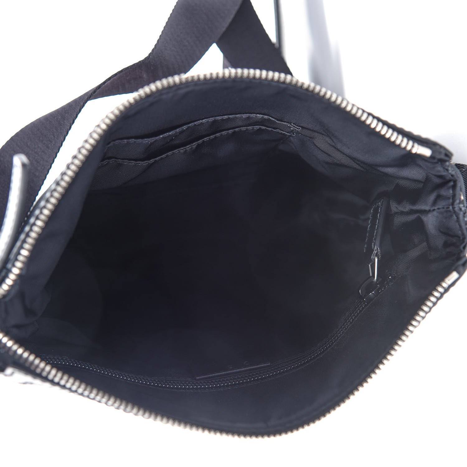 Gucci Techno Canvas Selleria Calfskin Web Small Flat Messenger Bag Black 5 of 9