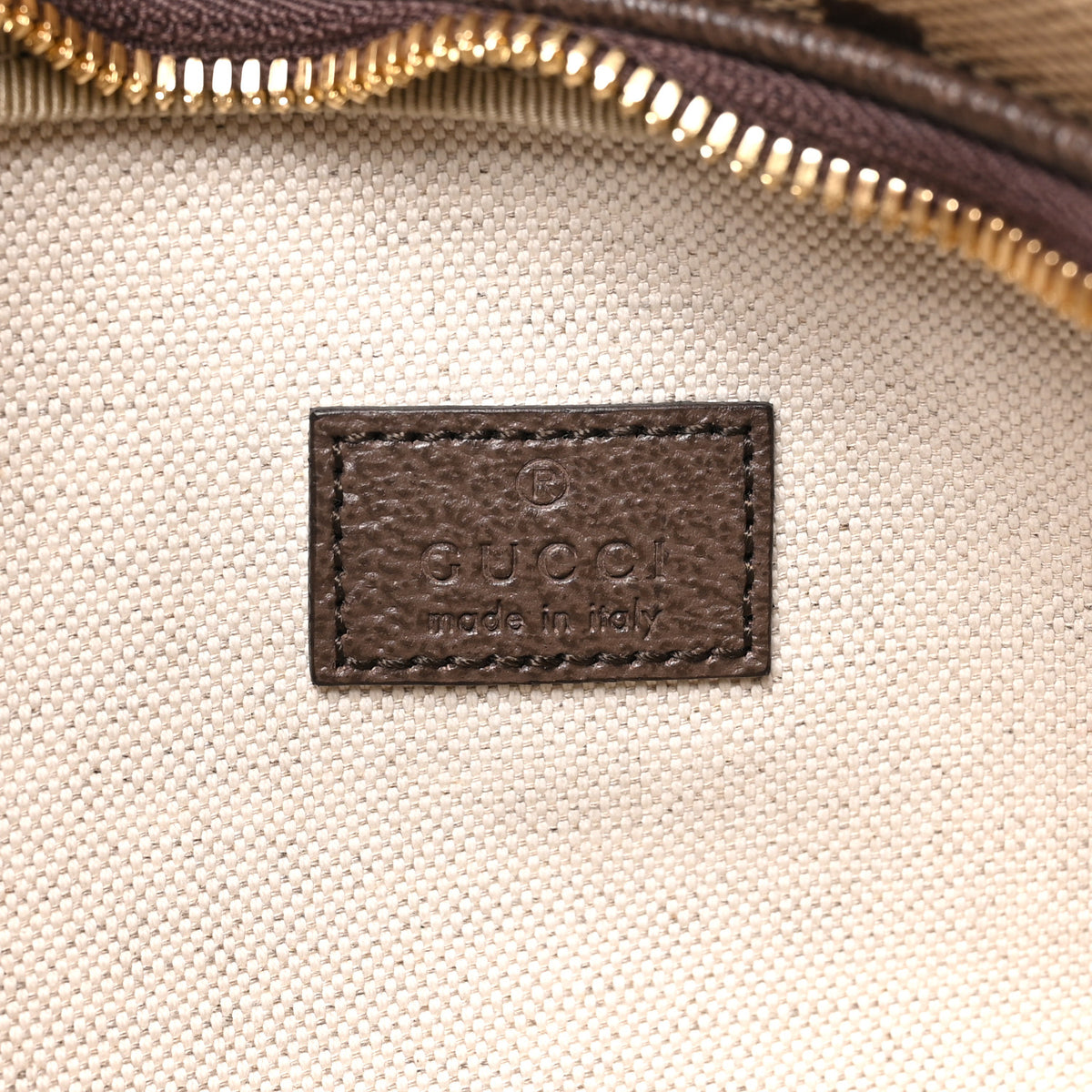 Gucci Monogram Jumbo GG Textured Dollar Calfskin Web Belt Bag Camel Ebony New Acero 5 of 9