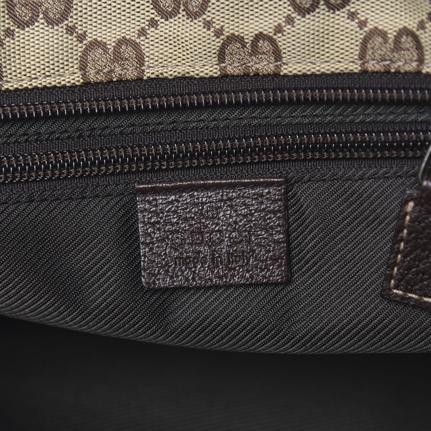 Gucci GG Monogram Small Web Handle Bucket Tote Dark Brown 5 of 9