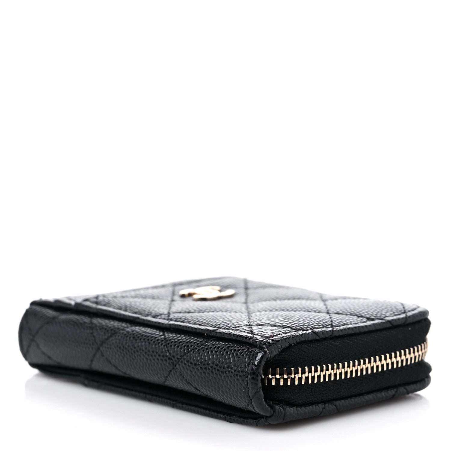 Chanel Caviar Quilted Zip Card Holder Black 4 of 8