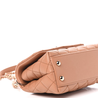 Chanel Caviar Lizard Embossed Quilted Extra Mini Coco Handle Flap Brown 8 of 11