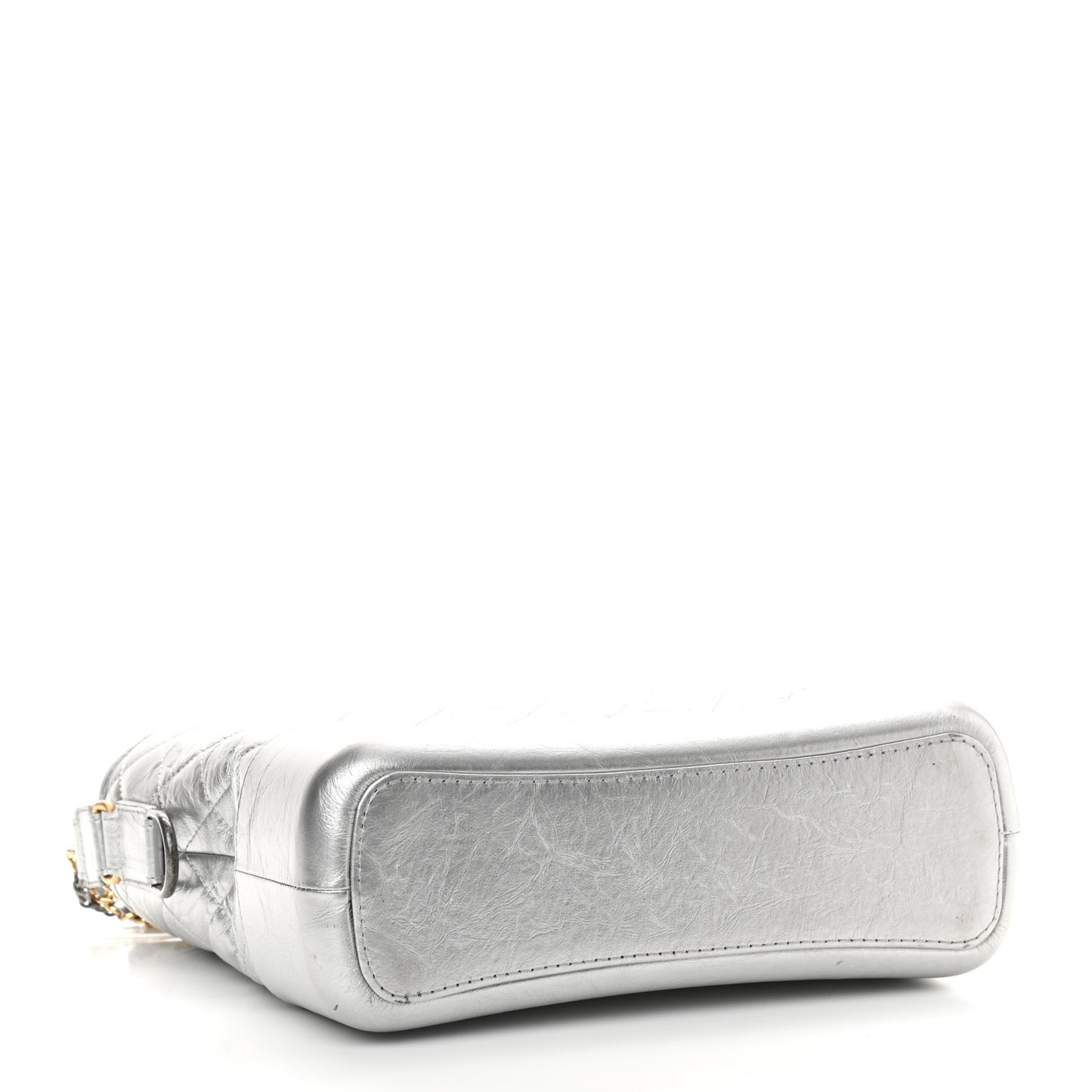 Metallic Lambskin Calfskin Quilted Medium Gabrielle Hobo Silver