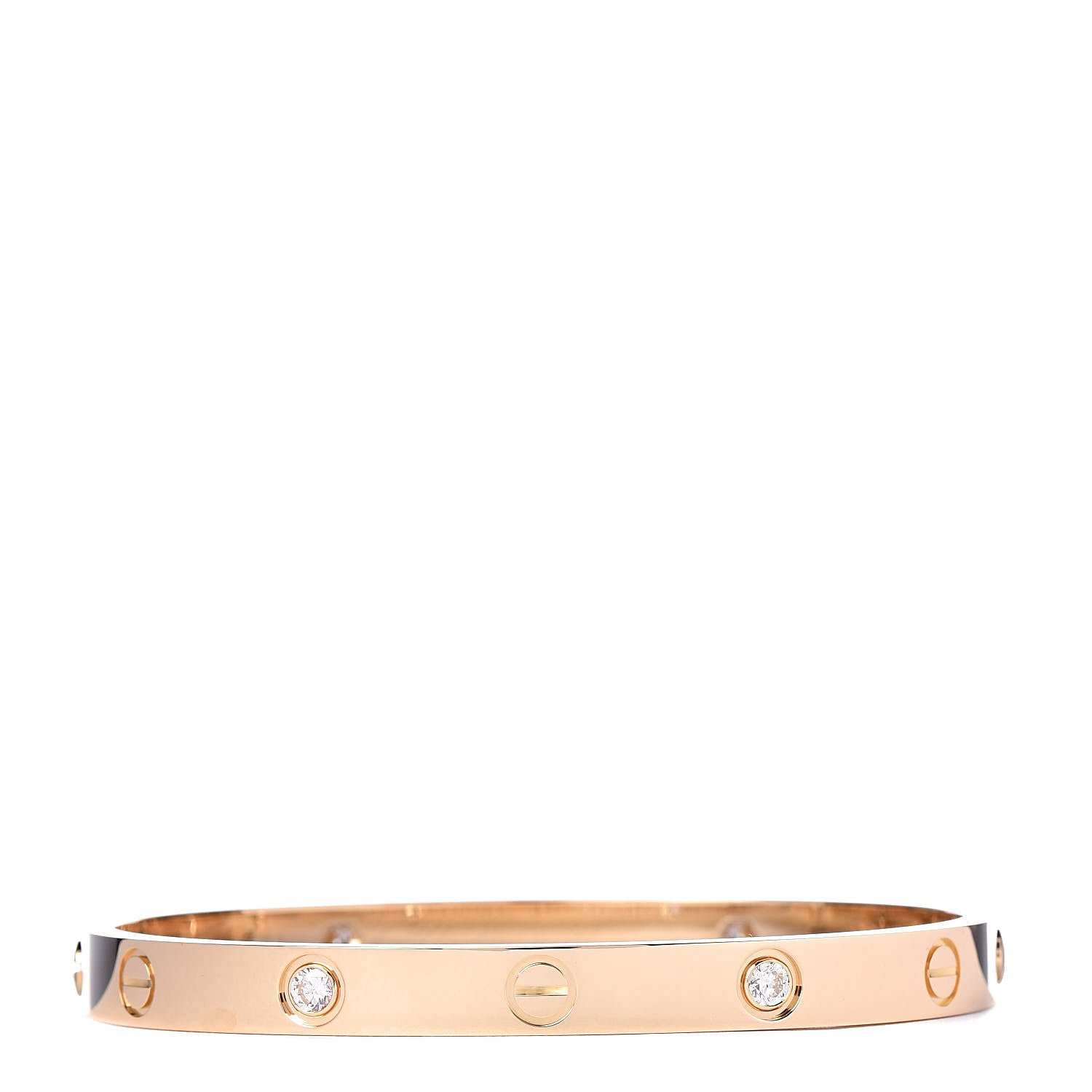 Cartier 18K Yellow Gold 4 Diamond LOVE Bracelet 17 3 of 4