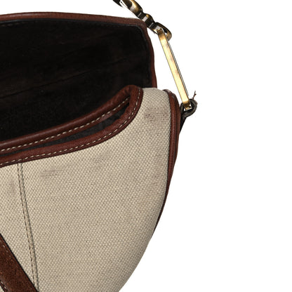 Christian Dior Canvas Calfskin Saddle Bag Beige 13 of 15