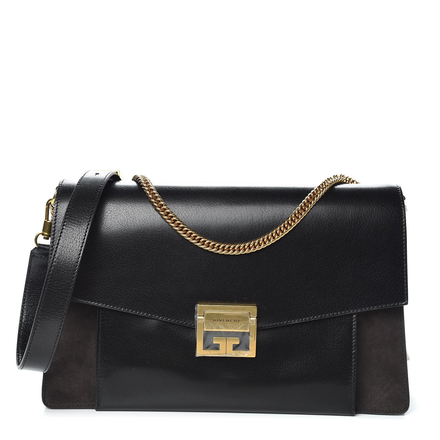 Goatskin Suede Large GV3 Flap Black Grey