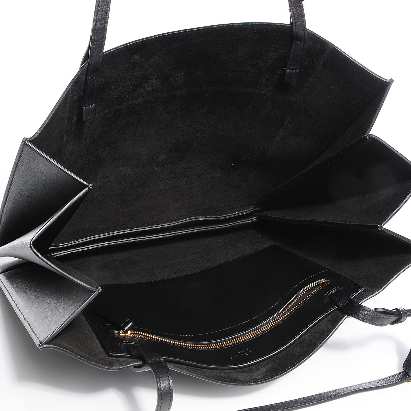 Smooth Calfskin Triple Shopper Tote Black