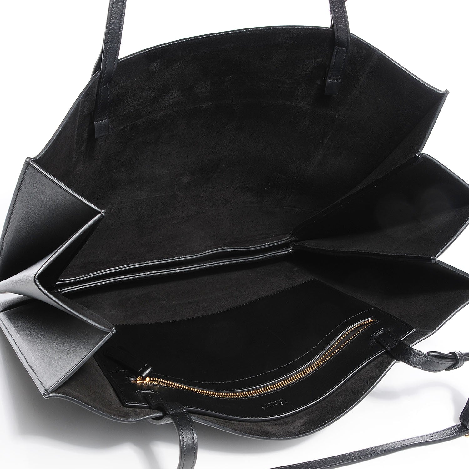 Celine Smooth Calfskin Triple Shopper Tote Black 5 of 8
