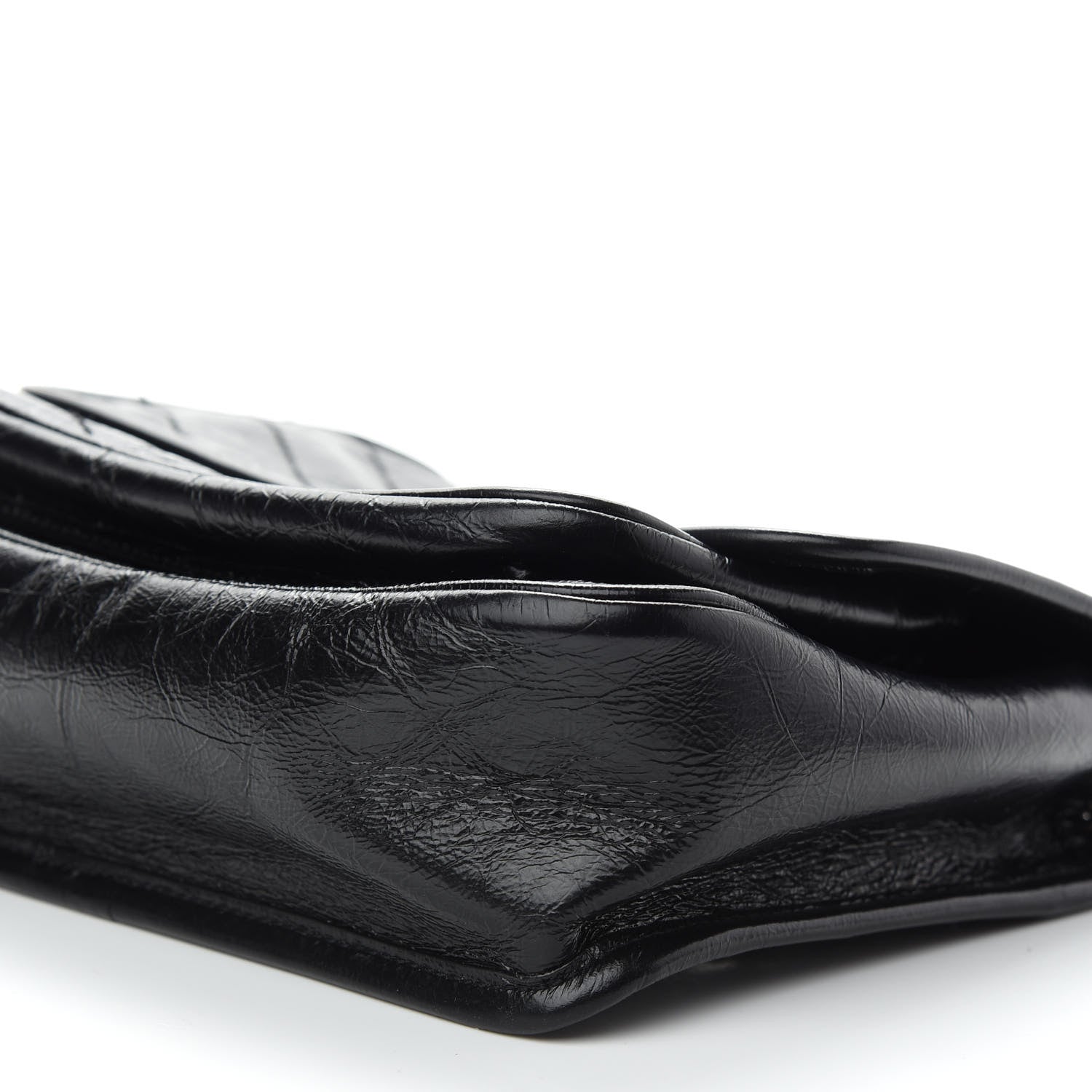Saint Laurent Crinkled Calfskin Matelasse Monogram Baby Niki Chain Satchel Black 8 of 8