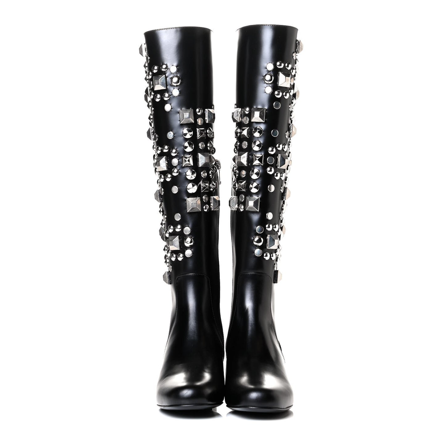 Ketta Studded Babies 40 Brod Knee High Boots 36 Black