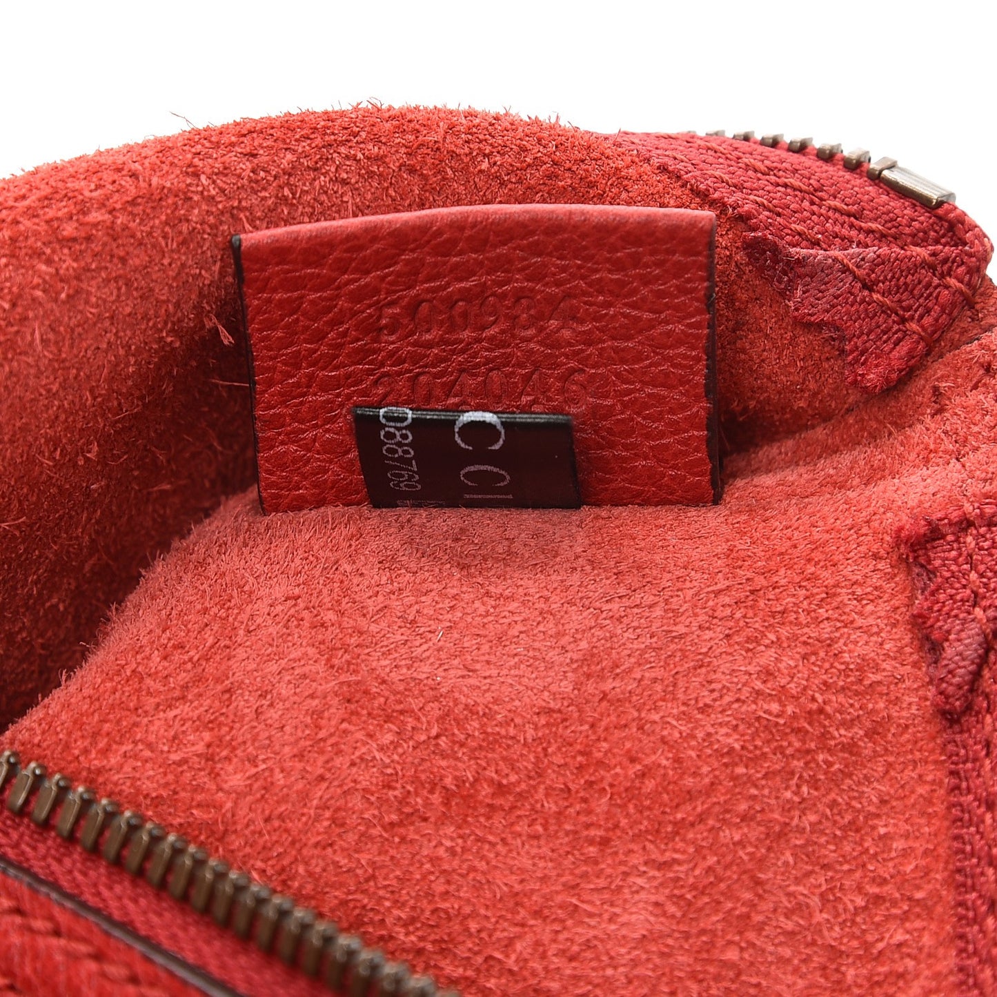Pebbled Calfskin Large Logo Portfolio Clutch Hibiscus Red