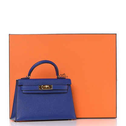 Hermes Epsom Mini Kelly Sellier 20 Bleu Electrique 25 of 25