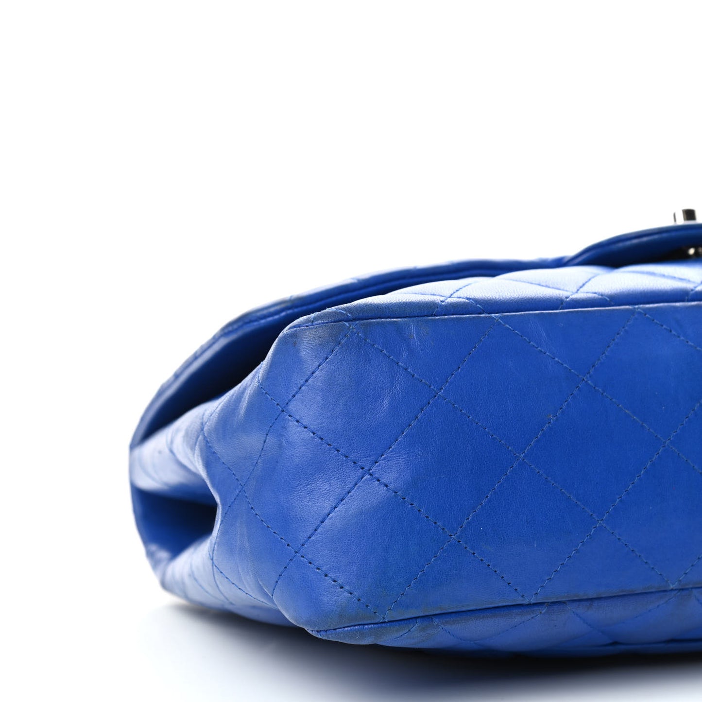 Lambskin Quilted Jumbo Single Flap Blue