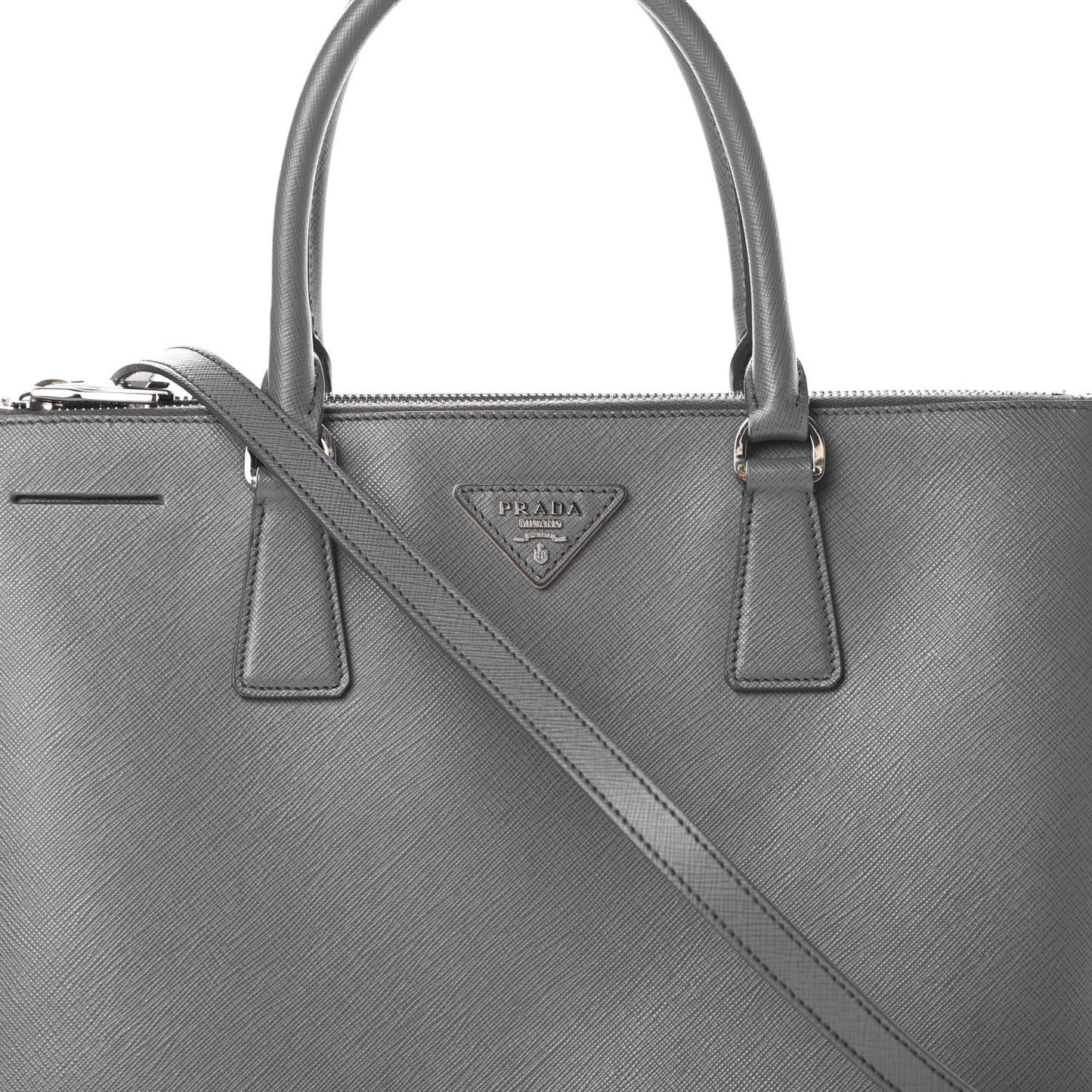 Saffiano Medium Galleria Double Zip Tote Marmo
