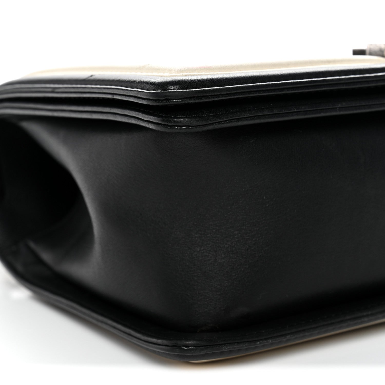 Chanel Calfskin Pleated Medium Boy In Rome Flap Black White 9 of 11