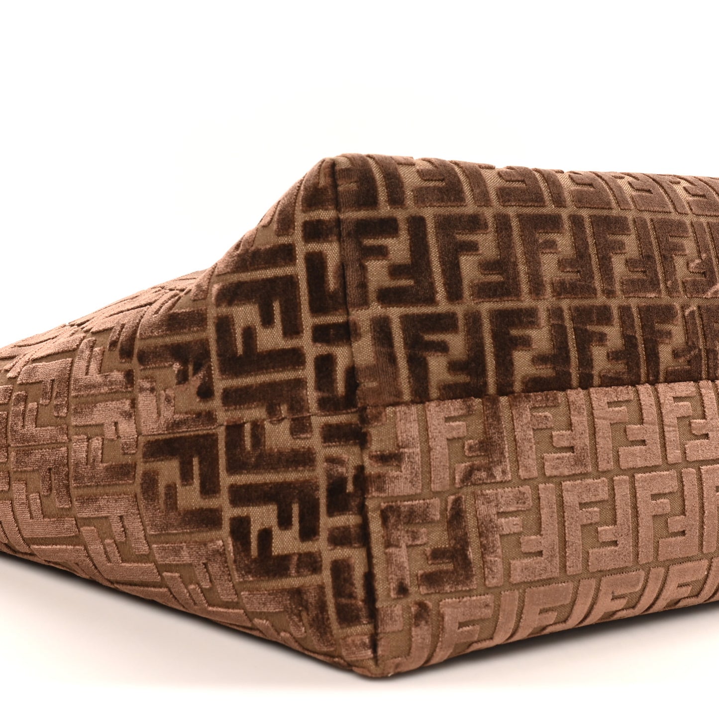 Velluto Jacquard Vitello Grace FF Large Reversible Shopping Tote Chocolate