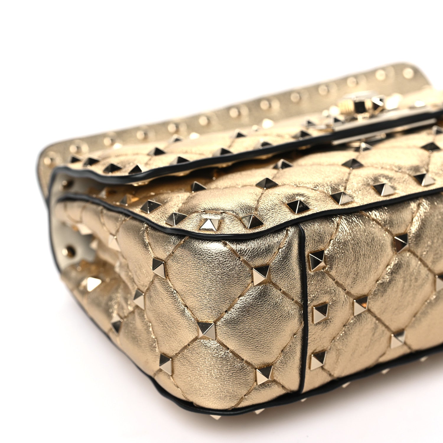Valentino Garavani Metallic Nappa Small Rockstud Spike Shoulder Bag Mekong 8 of 10