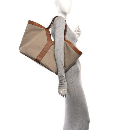 Saint Laurent Canvas Calfskin Y Tote Desert Dust Brick 2 of 10