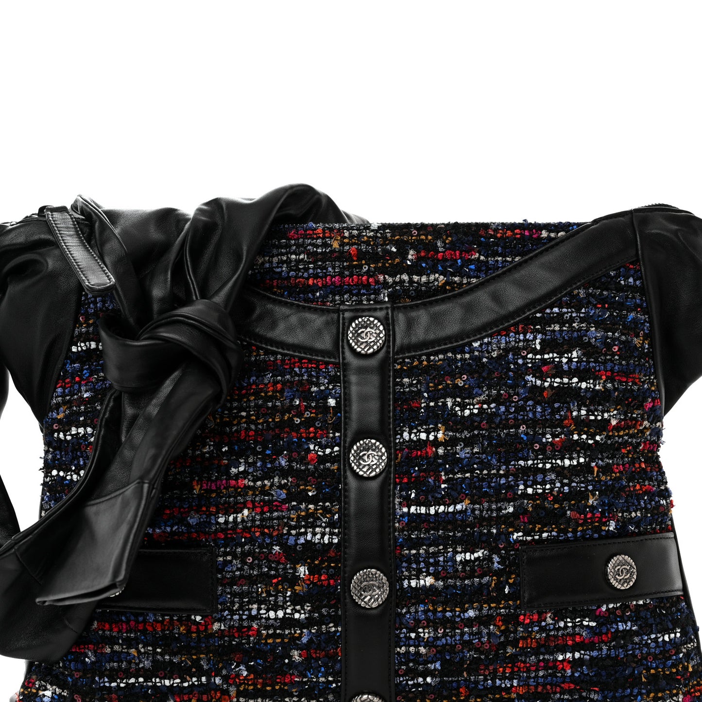 Tweed Lambskin Small Girl Bag Multicolor Black