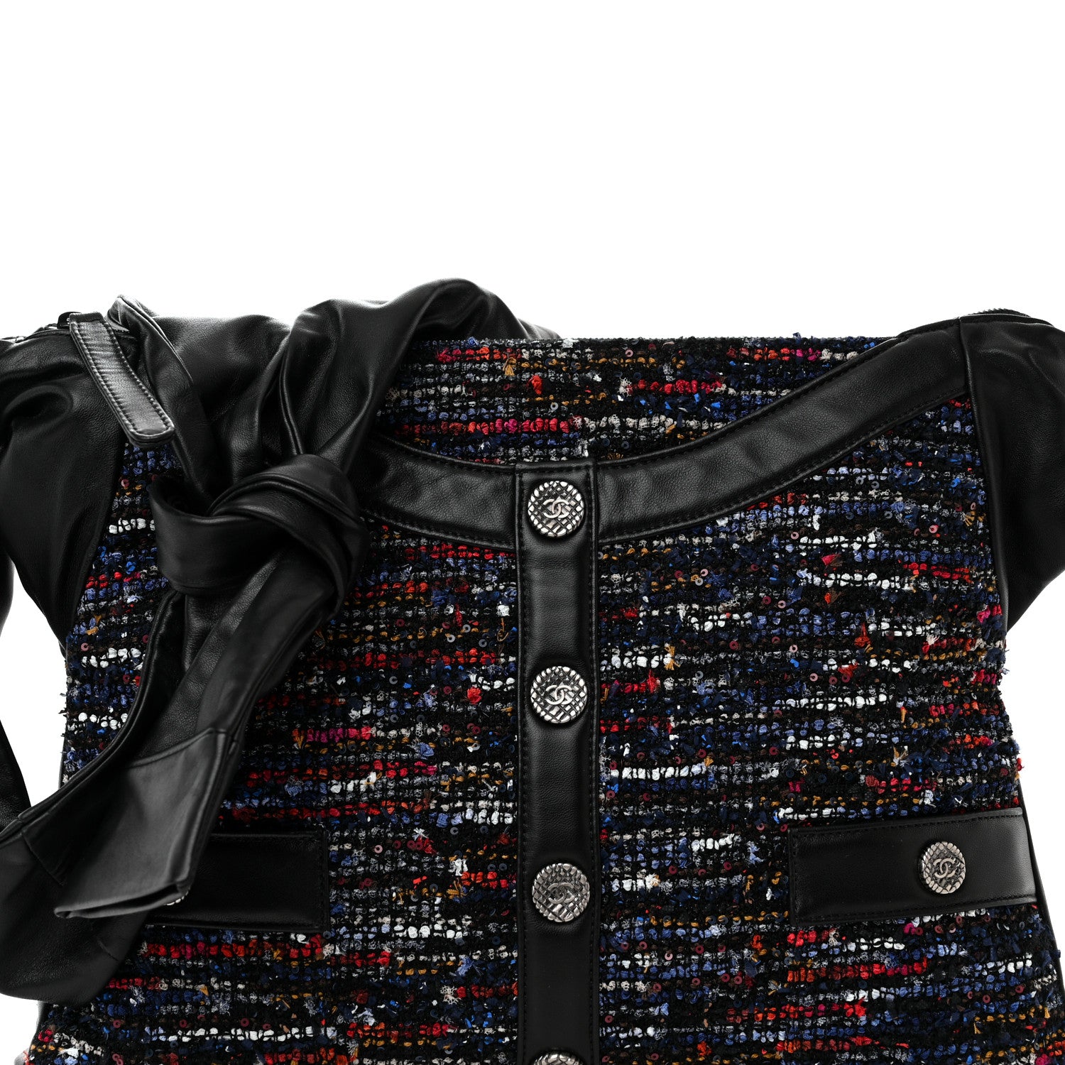 Chanel Tweed Lambskin Small Girl Bag Multicolor Black 8 of 10
